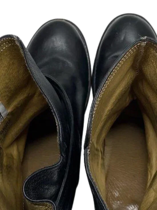 Frye Vera Harness Black Leather Boots Size 8B Strappy Moto Chunky Heel - Picture 5 of 7